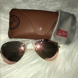 Rose gold pink ray bans